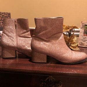 Rose Gold glitter boots